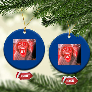 67 Mason Kid Glitchcore Graphic Ceramic Ornament Screaming Boy Six Seven Viral Meme Devil Edit TS02 1pc Blue Print Your Wear