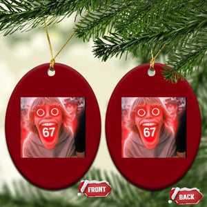 67 Mason Kid Glitchcore Graphic Ceramic Ornament Screaming Boy Six Seven Viral Meme Devil Edit TS02 Print Your Wear