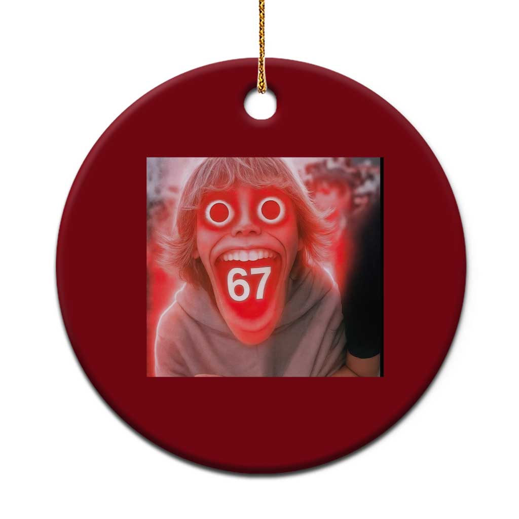 67 Mason Kid Glitchcore Graphic Ceramic Ornament Screaming Boy Six Seven Viral Meme Devil Edit TS02 1pc Red Print Your Wear