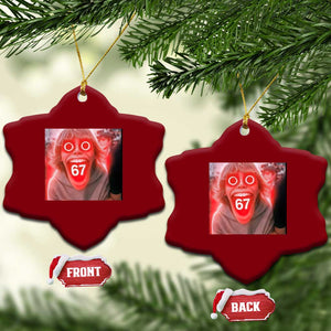 67 Mason Kid Glitchcore Graphic Ceramic Ornament Screaming Boy Six Seven Viral Meme Devil Edit TS02 Print Your Wear