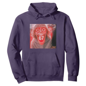 67 Mason Kid Glitchcore Graphic Hoodie Screaming Boy Six Seven Viral Meme Devil Edit TS02 Purple Print Your Wear