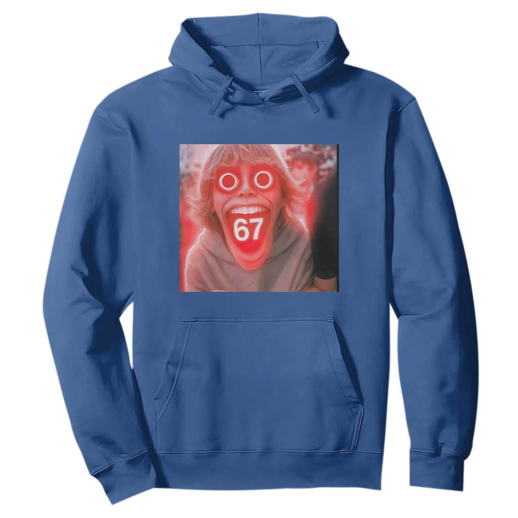 67 Mason Kid Glitchcore Graphic Hoodie Screaming Boy Six Seven Viral Meme Devil Edit TS02 Royal Blue Print Your Wear