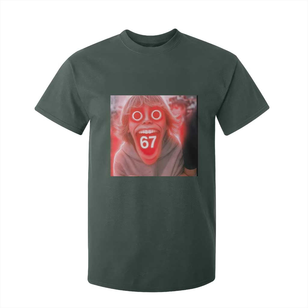 67 Mason Kid Glitchcore Graphic T Shirt For Kid Screaming Boy Six Seven Viral Meme Devil Edit TS02 Dark Forest Green Print Your Wear