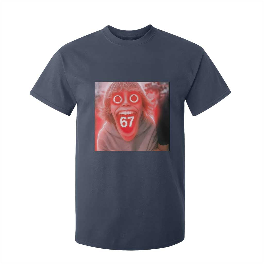 67 Mason Kid Glitchcore Graphic T Shirt For Kid Screaming Boy Six Seven Viral Meme Devil Edit TS02 Navy Print Your Wear
