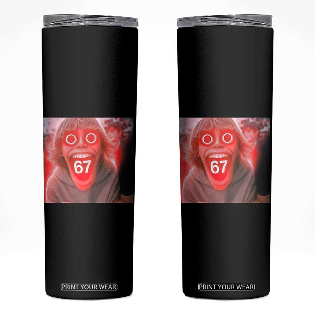 67 Mason Kid Glitchcore Graphic Skinny Tumbler Screaming Boy Six Seven Viral Meme Devil Edit TS02 Black Print Your Wear