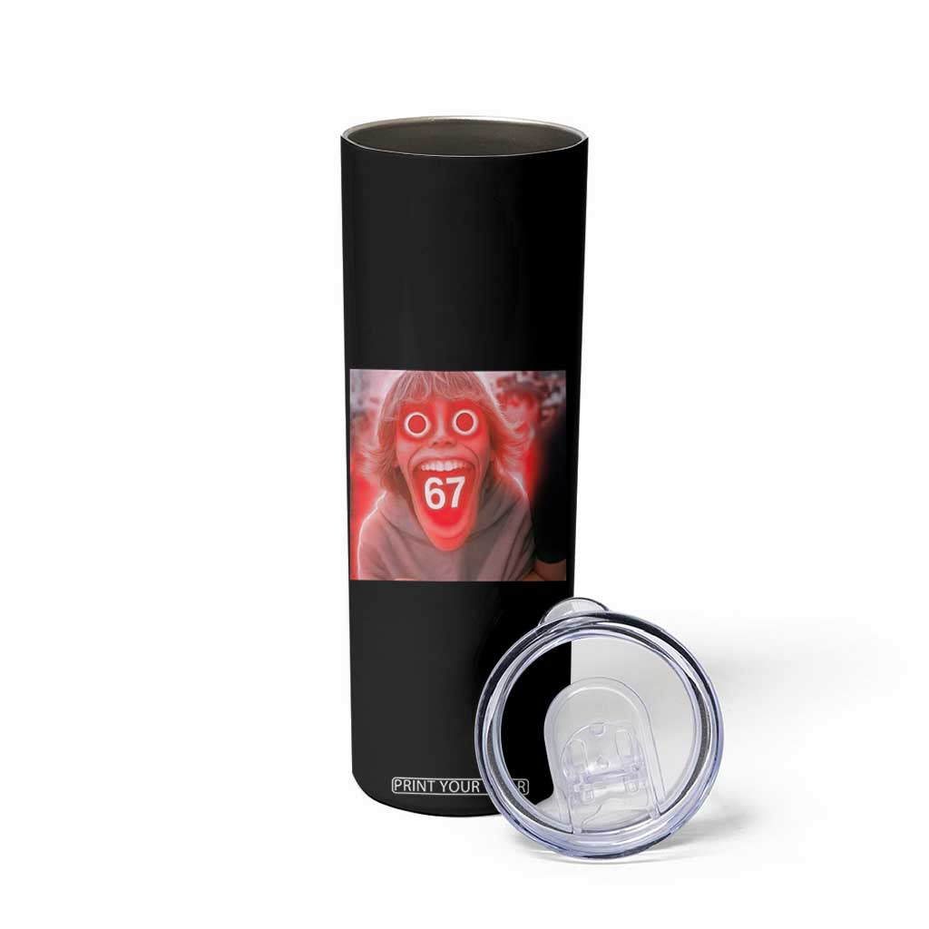 67 Mason Kid Glitchcore Graphic Skinny Tumbler Screaming Boy Six Seven Viral Meme Devil Edit TS02 Print Your Wear