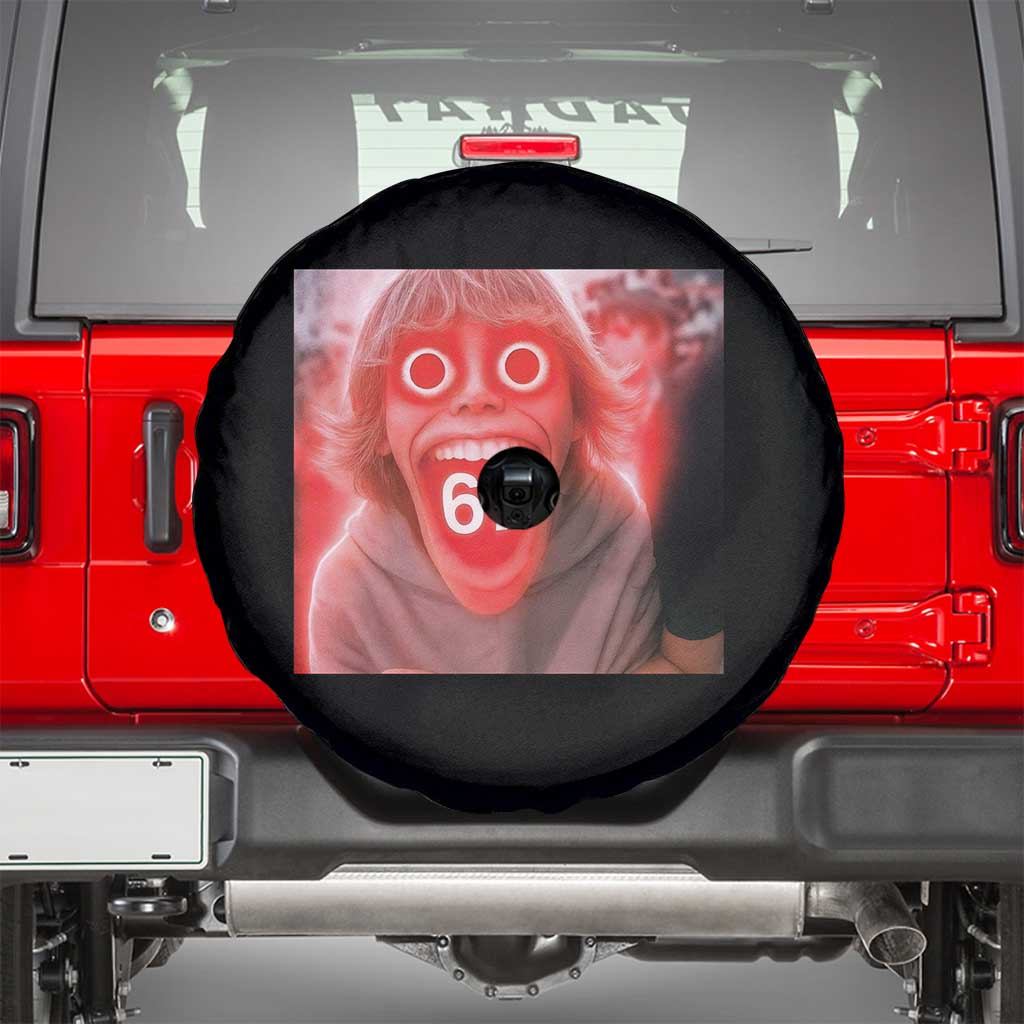 67 Mason Kid Glitchcore Graphic Spare Tire Cover Screaming Boy Six Seven Viral Meme Devil Edit TS02 Black Print Your Wear