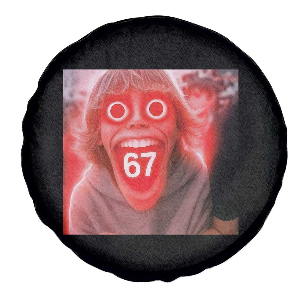 67 Mason Kid Glitchcore Graphic Spare Tire Cover Screaming Boy Six Seven Viral Meme Devil Edit TS02 Print Your Wear