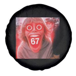 67 Mason Kid Glitchcore Graphic Spare Tire Cover Screaming Boy Six Seven Viral Meme Devil Edit TS02 Print Your Wear