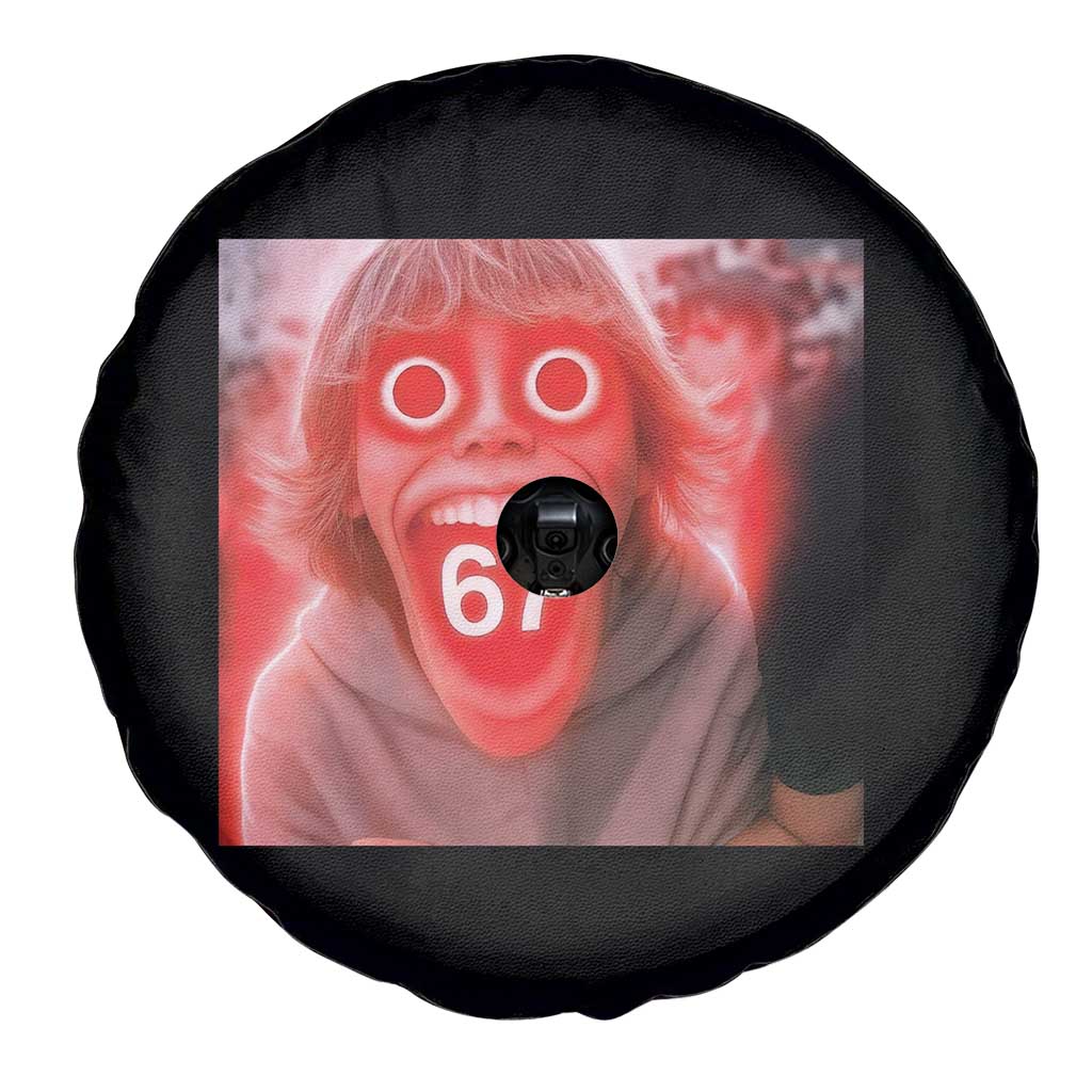 67 Mason Kid Glitchcore Graphic Spare Tire Cover Screaming Boy Six Seven Viral Meme Devil Edit TS02 Print Your Wear