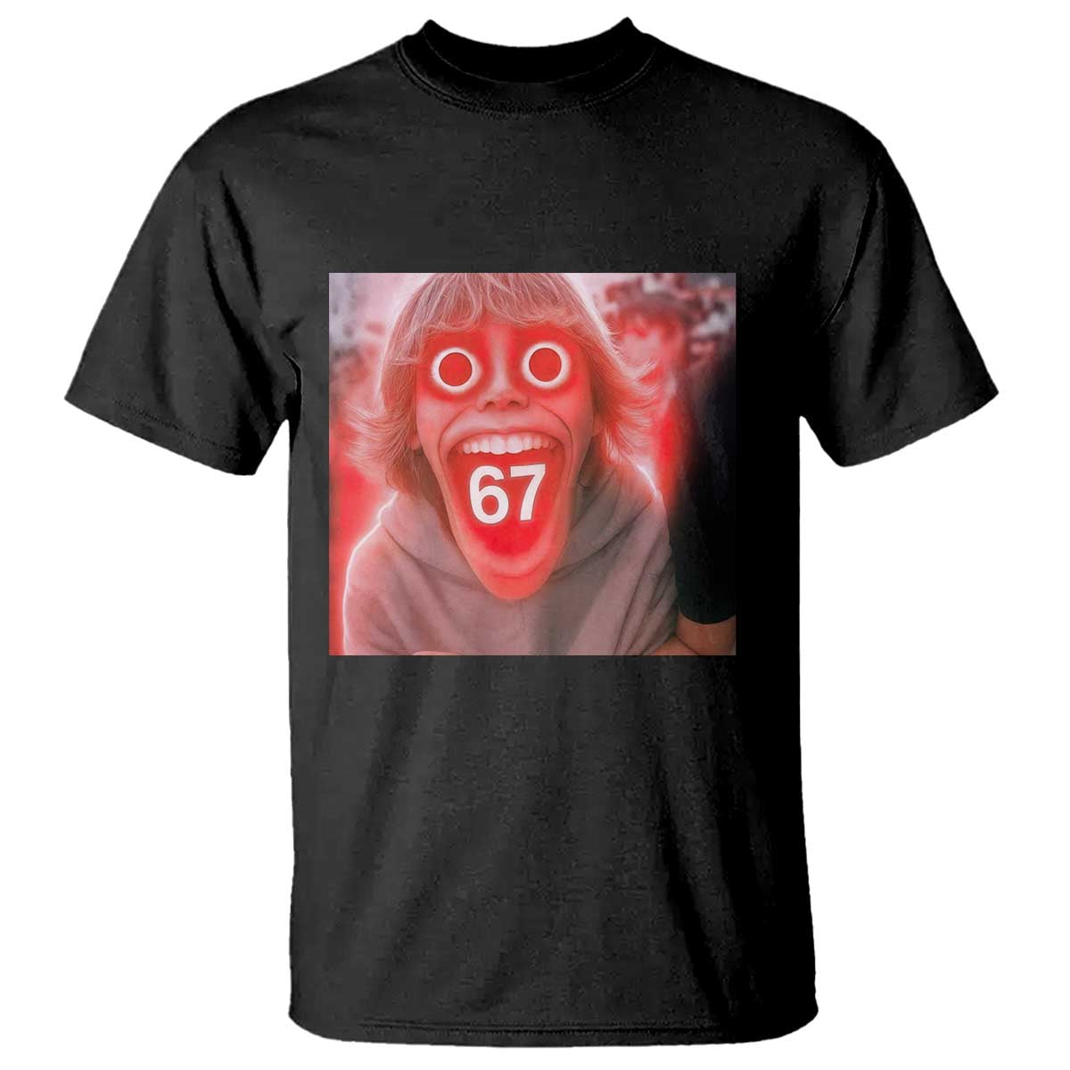 67 Mason Kid Glitchcore Graphic T Shirt Screaming Boy Six Seven Viral Meme Devil Edit TS02 Black Print Your Wear