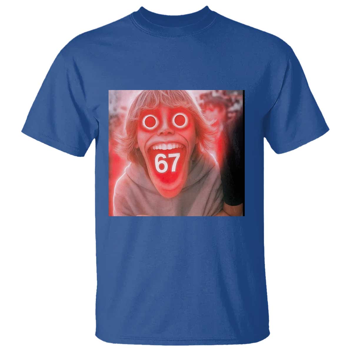 67 Mason Kid Glitchcore Graphic T Shirt Screaming Boy Six Seven Viral Meme Devil Edit TS02 Royal Blue Print Your Wear