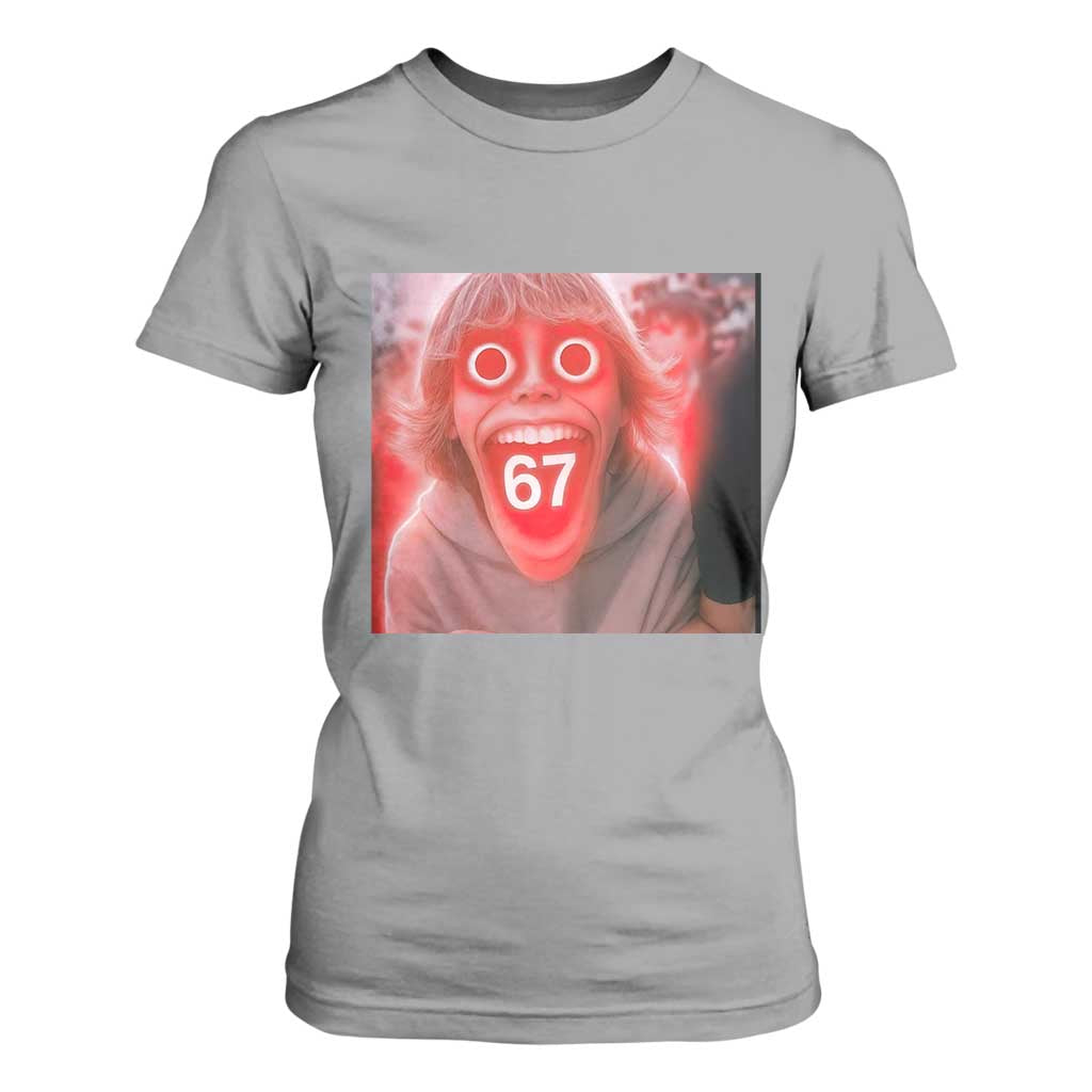 67 Mason Kid Glitchcore Graphic T Shirt For Women Screaming Boy Six Seven Viral Meme Devil Edit TS02 Sport Gray Print Your Wear