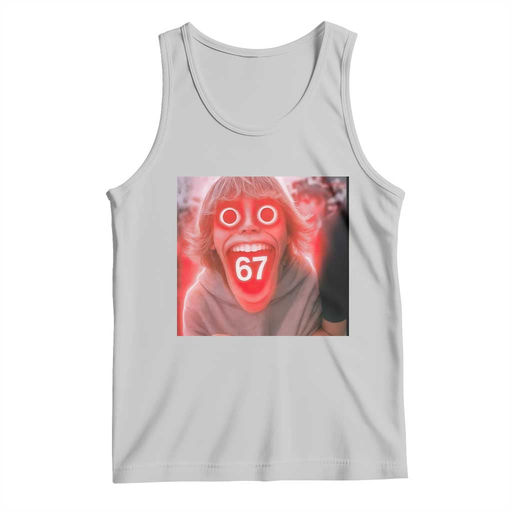 67 Mason Kid Glitchcore Graphic Tank Top Screaming Boy Six Seven Viral Meme Devil Edit TS02 Ash Print Your Wear