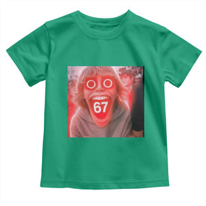 67 Mason Kid Glitchcore Graphic Toddler T Shirt Screaming Boy Six Seven Viral Meme Devil Edit TS02 Irish Green Print Your Wear