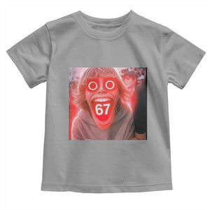 67 Mason Kid Glitchcore Graphic Toddler T Shirt Screaming Boy Six Seven Viral Meme Devil Edit TS02 Sport Gray Print Your Wear