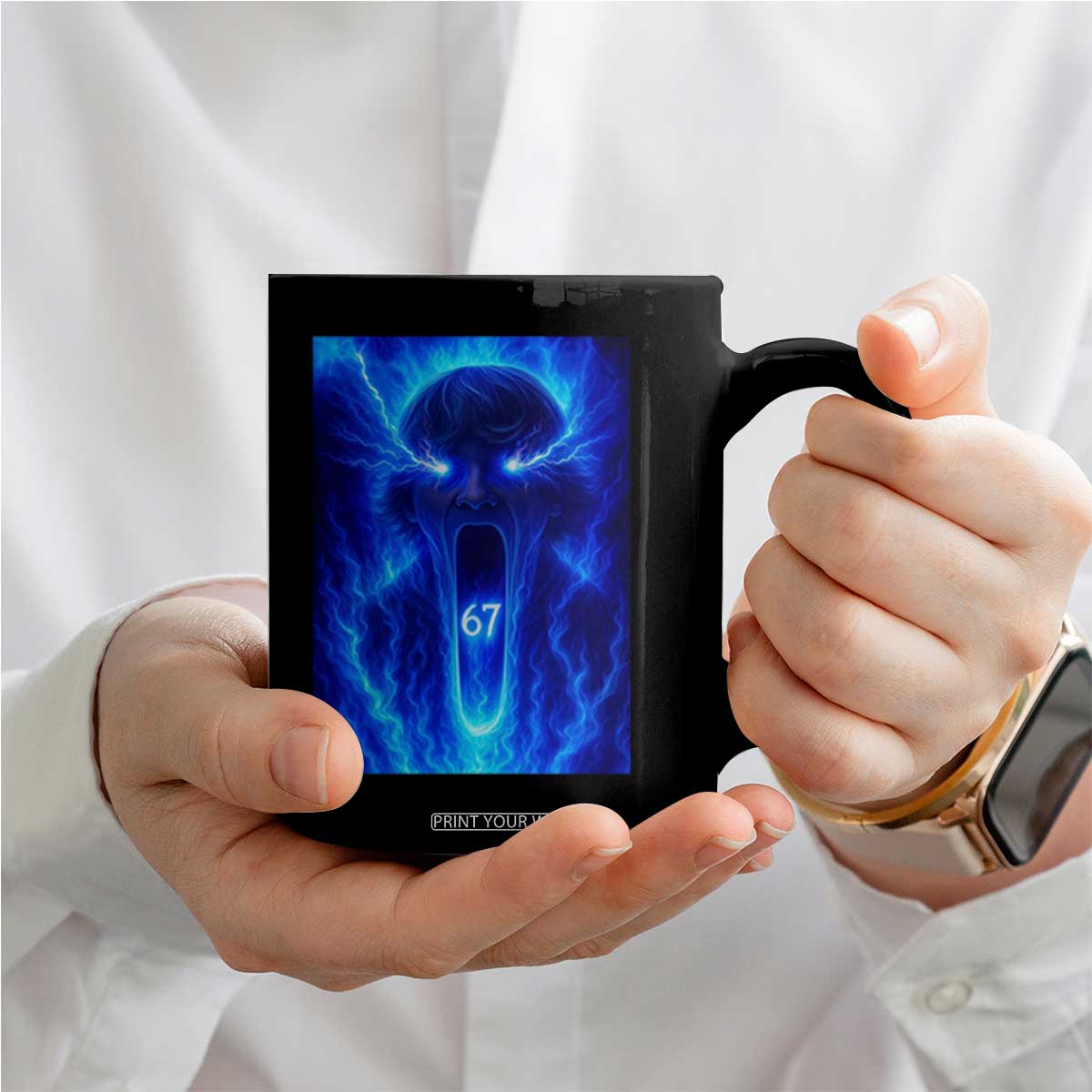 Six Seven Energy Overload Graphic Coffee Mug 67 Mason Kid Analog Horror Meme TS02 Print Your Wear