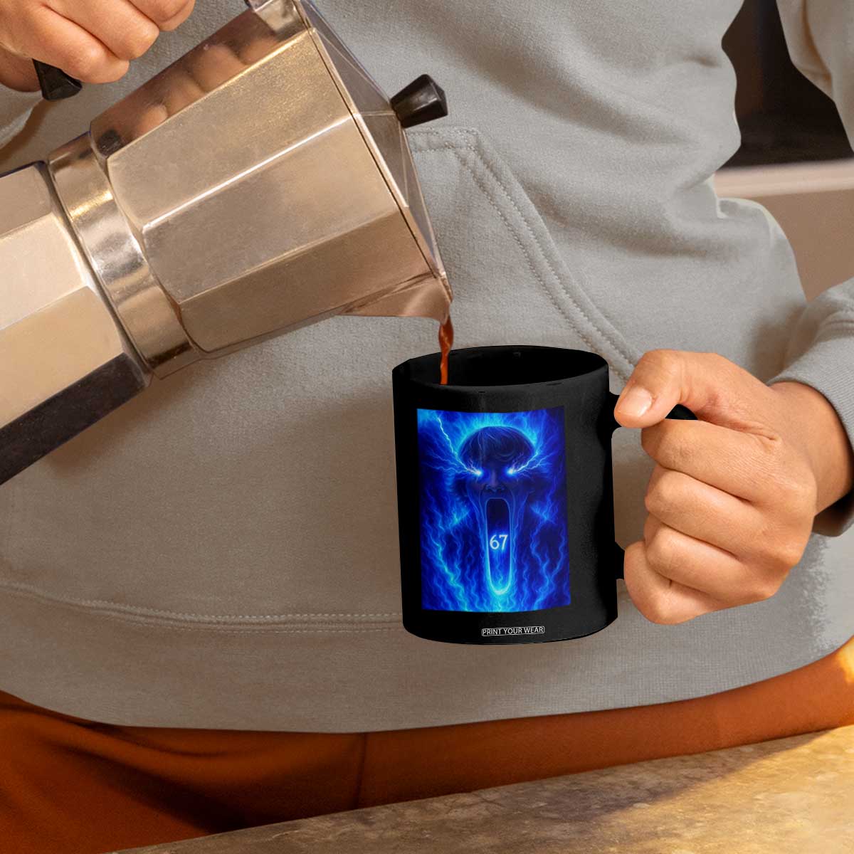 Six Seven Energy Overload Graphic Coffee Mug 67 Mason Kid Analog Horror Meme TS02 Print Your Wear