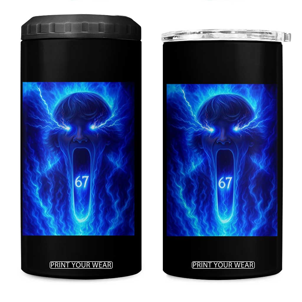 Six Seven Energy Overload Graphic 4 in 1 Can Cooler Tumbler 67 Mason Kid Analog Horror Meme TS02 One Size: 16 oz Black Print Your Wear