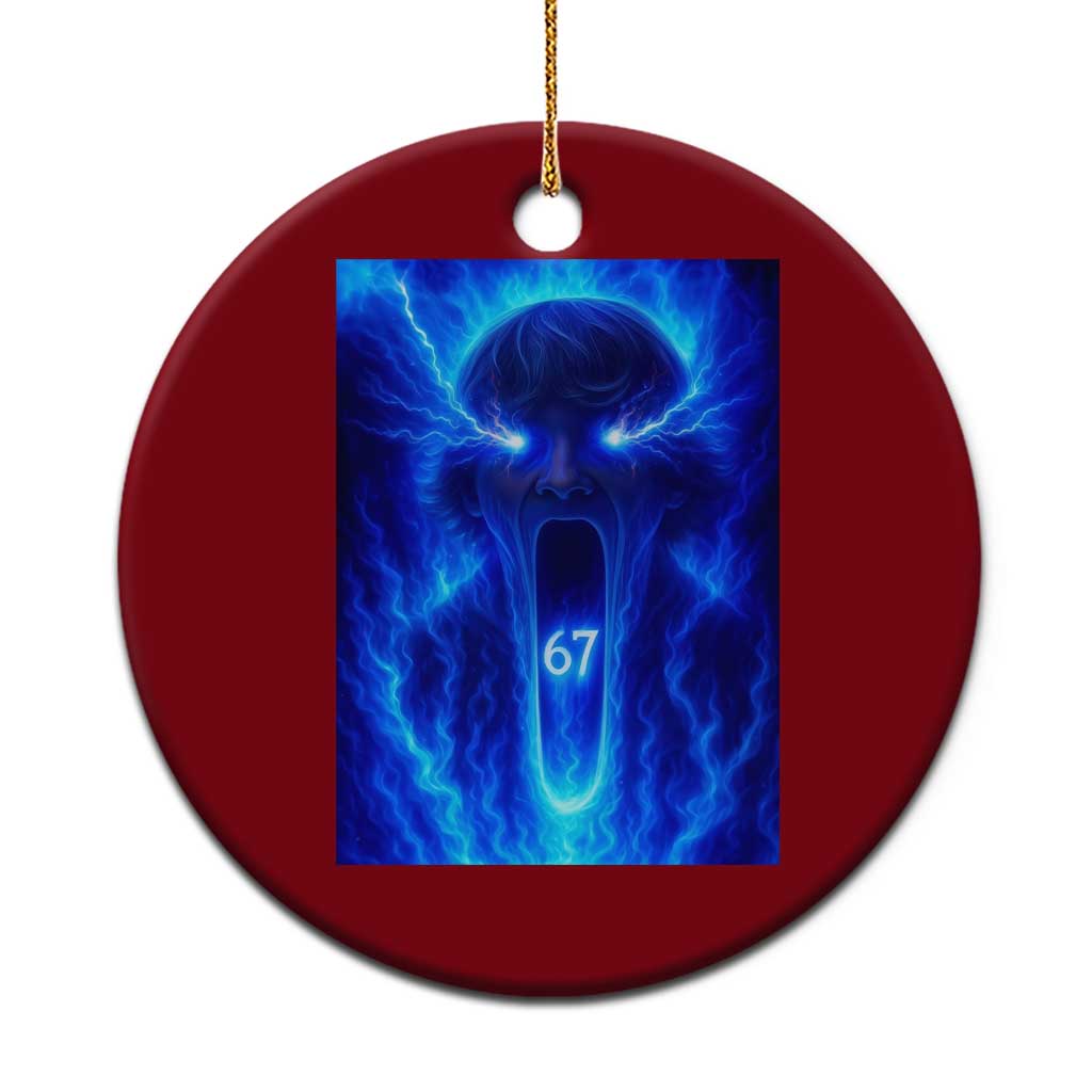Six Seven Energy Overload Graphic Ceramic Ornament 67 Mason Kid Analog Horror Meme TS02 1pc Red Print Your Wear