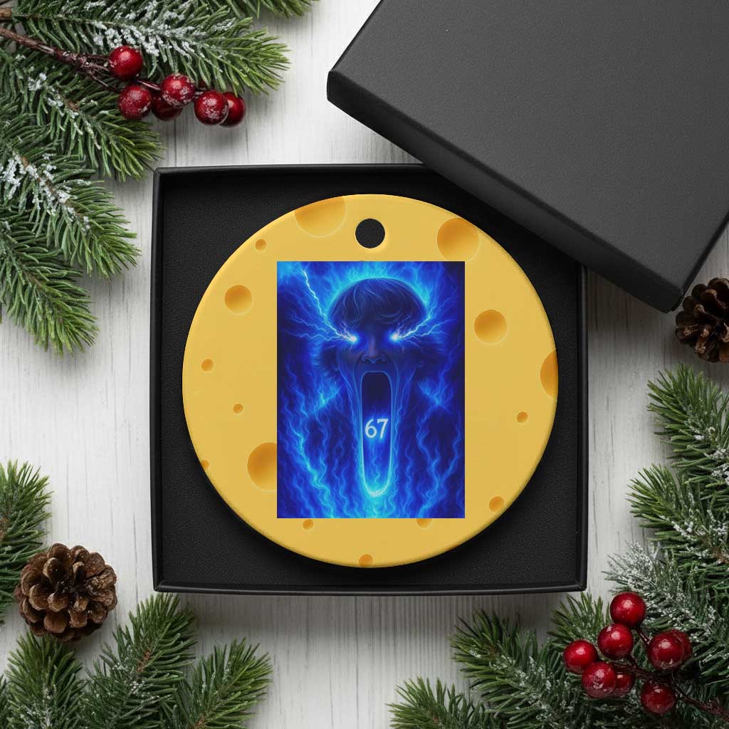 Six Seven Energy Overload Graphic Ceramic Ornament 67 Mason Kid Analog Horror Meme TS02 1pc Yellow Cheese Print Your Wear