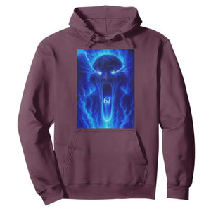 Six Seven Energy Overload Graphic Hoodie 67 Mason Kid Analog Horror Meme TS02 Maroon Print Your Wear