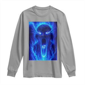 Six Seven Energy Overload Graphic Long Sleeve Shirt 67 Mason Kid Analog Horror Meme TS02 Sport Gray Print Your Wear