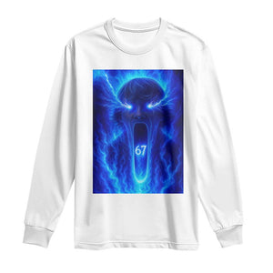 Six Seven Energy Overload Graphic Long Sleeve Shirt 67 Mason Kid Analog Horror Meme TS02 White Print Your Wear