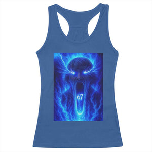 Six Seven Energy Overload Graphic Racerback Tank Top 67 Mason Kid Analog Horror Meme TS02 Royal Blue Print Your Wear