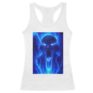 Six Seven Energy Overload Graphic Racerback Tank Top 67 Mason Kid Analog Horror Meme TS02 White Print Your Wear