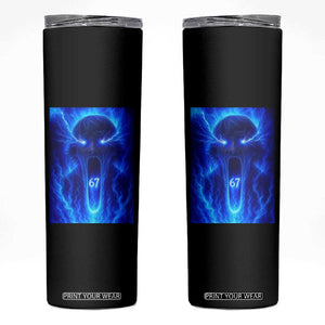 Six Seven Energy Overload Graphic Skinny Tumbler 67 Mason Kid Analog Horror Meme TS02 Black Print Your Wear