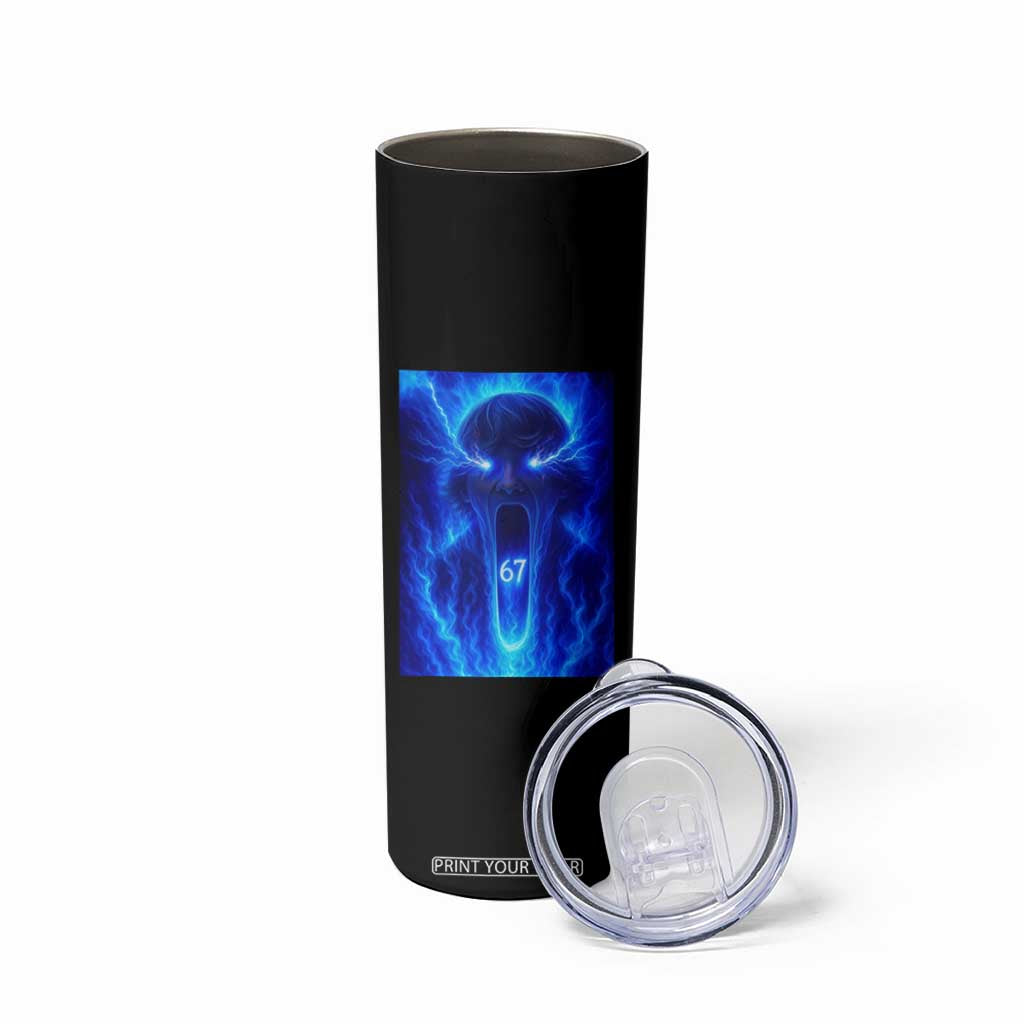 Six Seven Energy Overload Graphic Skinny Tumbler 67 Mason Kid Analog Horror Meme TS02 Print Your Wear