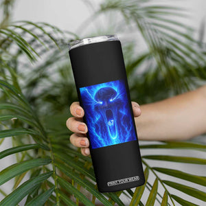 Six Seven Energy Overload Graphic Skinny Tumbler 67 Mason Kid Analog Horror Meme TS02 Print Your Wear