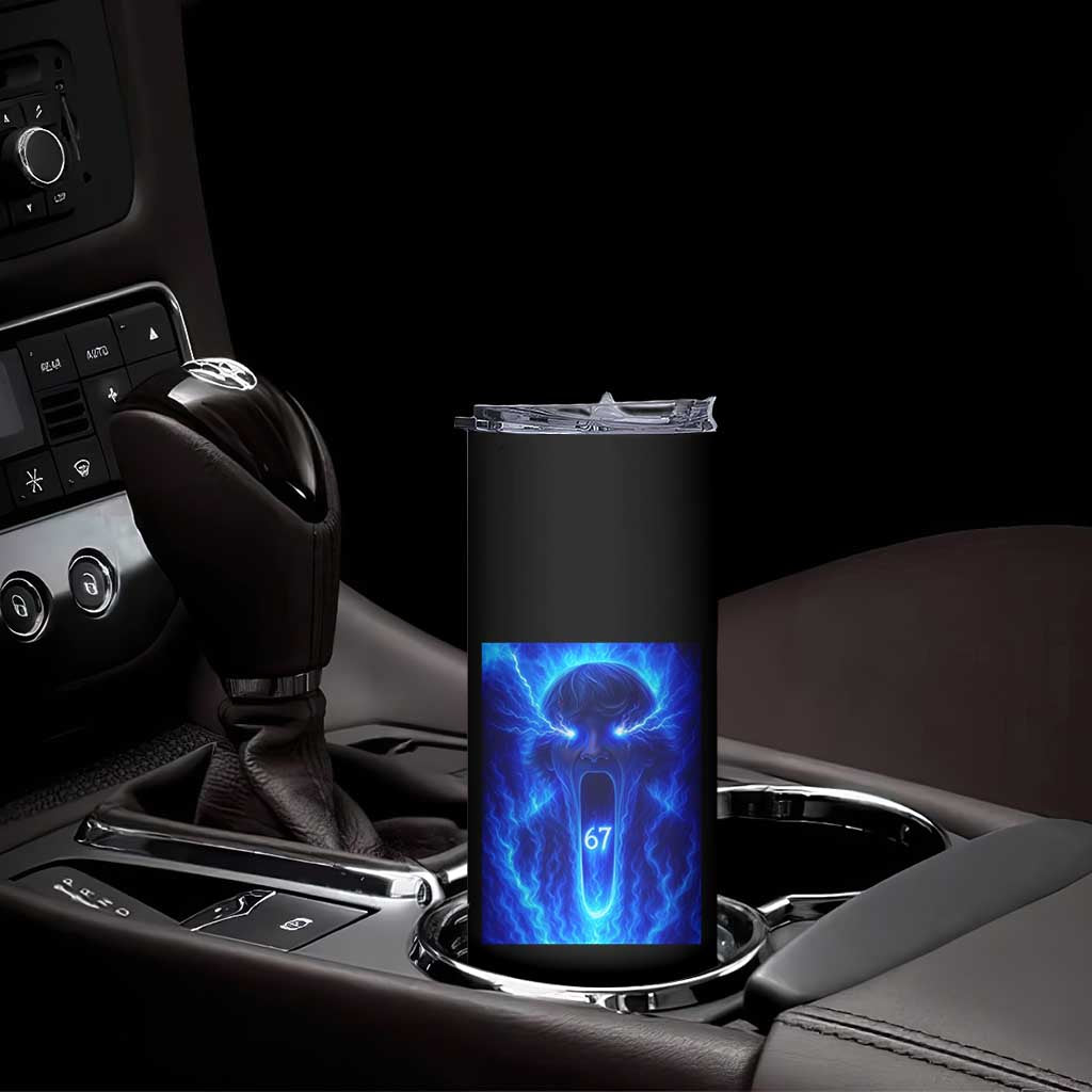 Six Seven Energy Overload Graphic Skinny Tumbler 67 Mason Kid Analog Horror Meme TS02 Print Your Wear