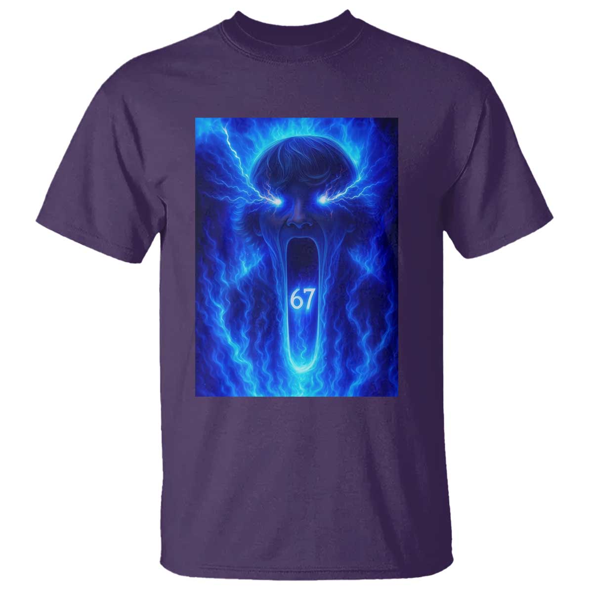 Six Seven Energy Overload Graphic T Shirt 67 Mason Kid Analog Horror Meme TS02 Purple Print Your Wear