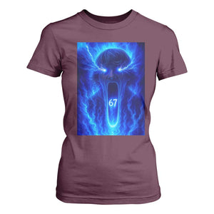 Six Seven Energy Overload Graphic T Shirt For Women 67 Mason Kid Analog Horror Meme TS02 Maroon Print Your Wear