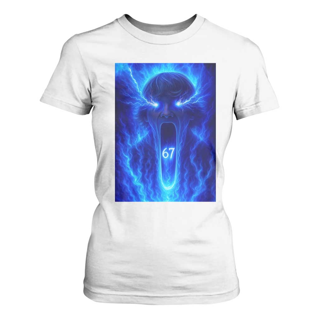 Six Seven Energy Overload Graphic T Shirt For Women 67 Mason Kid Analog Horror Meme TS02 White Print Your Wear
