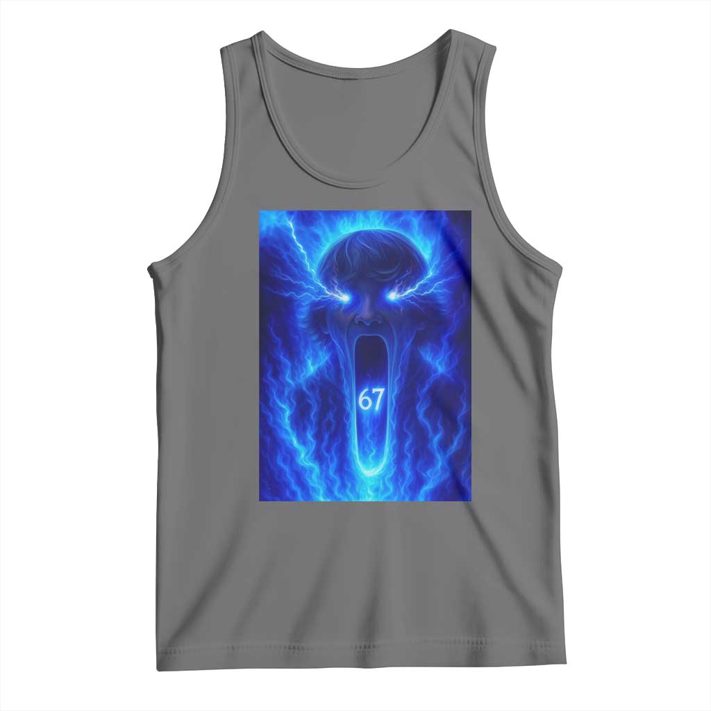 Six Seven Energy Overload Graphic Tank Top 67 Mason Kid Analog Horror Meme TS02 Black Heather Print Your Wear