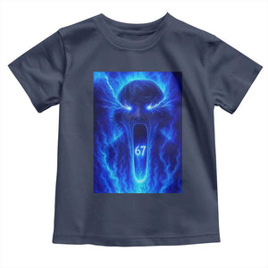 Six Seven Energy Overload Graphic Toddler T Shirt 67 Mason Kid Analog Horror Meme TS02 Navy Print Your Wear