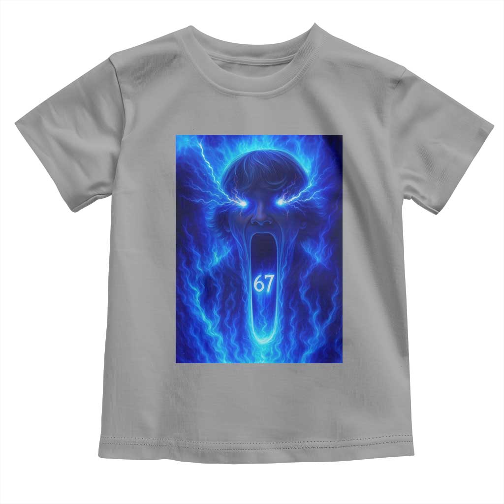 Six Seven Energy Overload Graphic Toddler T Shirt 67 Mason Kid Analog Horror Meme TS02 Sport Gray Print Your Wear