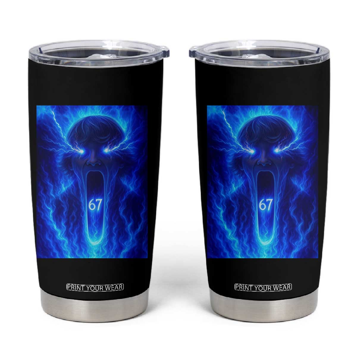 Six Seven Energy Overload Graphic Tumbler Cup 67 Mason Kid Analog Horror Meme TS02 Black Print Your Wear
