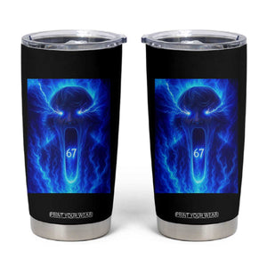 Six Seven Energy Overload Graphic Tumbler Cup 67 Mason Kid Analog Horror Meme TS02 Black Print Your Wear