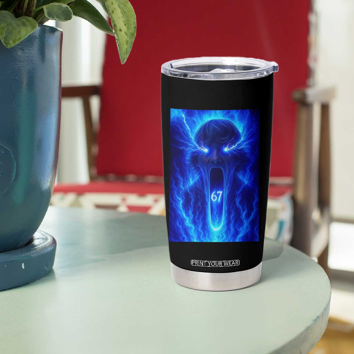 Six Seven Energy Overload Graphic Tumbler Cup 67 Mason Kid Analog Horror Meme TS02 Print Your Wear