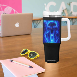 Six Seven Energy Overload Graphic Tumbler With Handle 67 Mason Kid Analog Horror Meme TS02 Print Your Wear