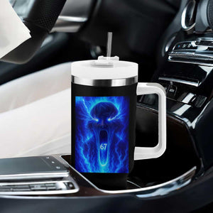 Six Seven Energy Overload Graphic Tumbler With Handle 67 Mason Kid Analog Horror Meme TS02 Print Your Wear