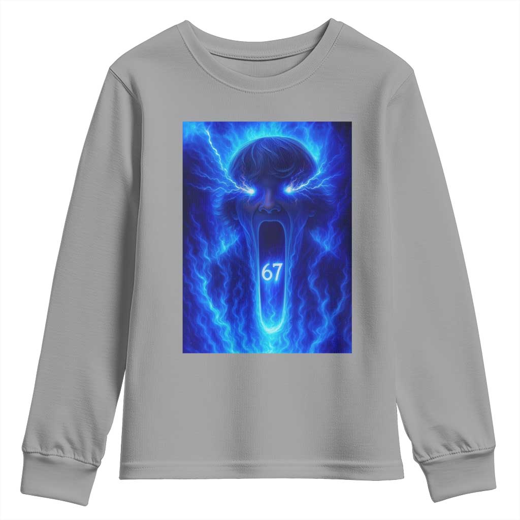 Six Seven Energy Overload Graphic Youth Sweatshirt 67 Mason Kid Analog Horror Meme TS02 Sport Gray Print Your Wear