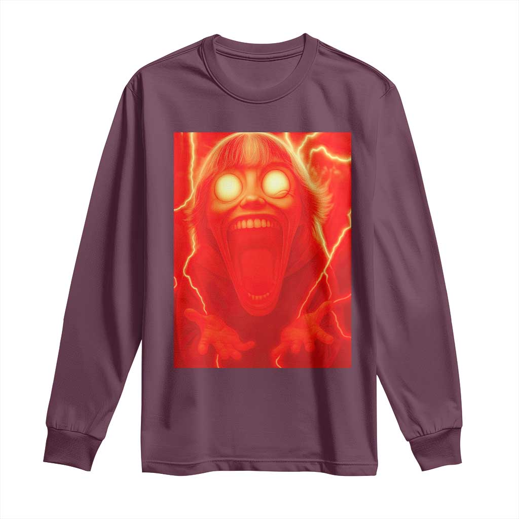 Mason 67 Devil Edit Graphic Long Sleeve Shirt Viral 6 7 Possession Six Seven Meme TS02 Maroon Print Your Wear