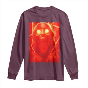 Mason 67 Devil Edit Graphic Long Sleeve Shirt Viral 6 7 Possession Six Seven Meme TS02 Maroon Print Your Wear