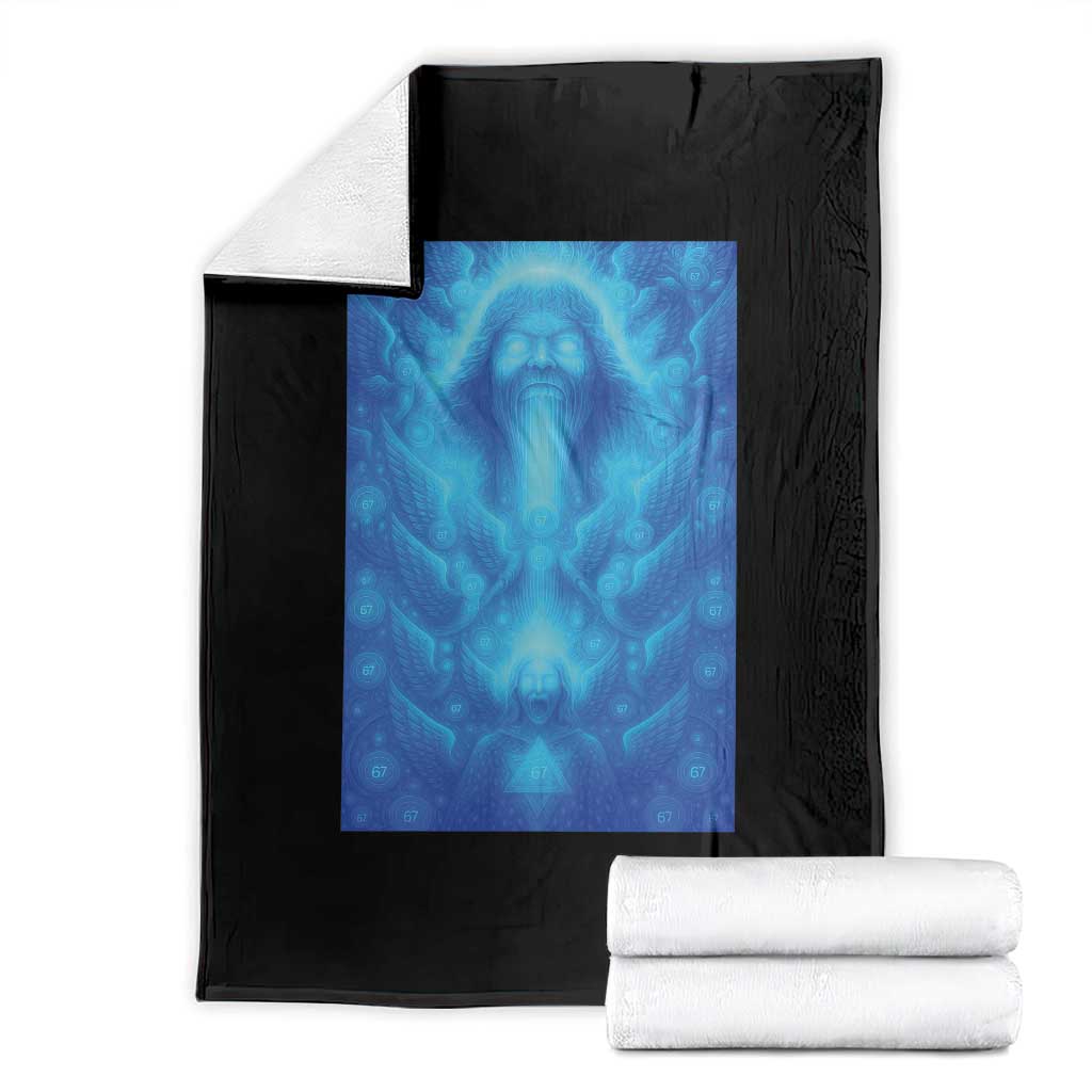 Divine 67 Meme Throw Blanket Celestial Mason 6 7 Spiritual Six Seven Angelcore TS02 Black Print Your Wear