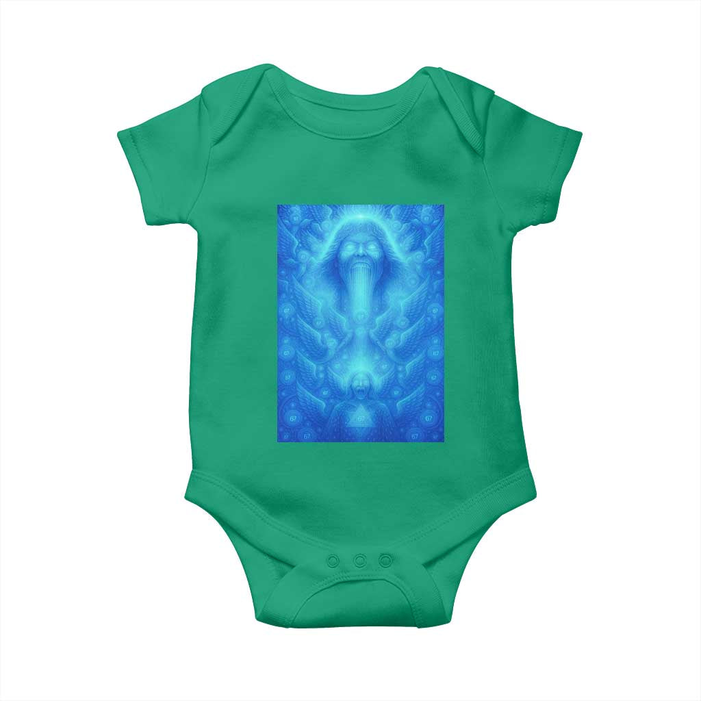 Divine 67 Meme Baby Onesie Celestial Mason 6 7 Spiritual Six Seven Angelcore TS02 Irish Green Print Your Wear